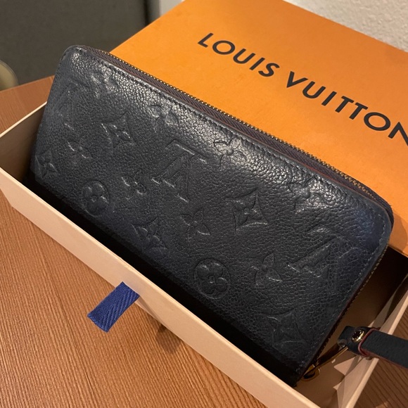 Louis Vuitton Navy Embossed Wallet - Picture 1 of 11